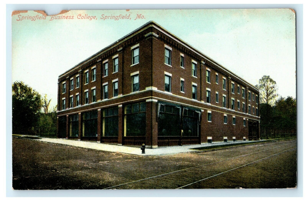 1909 Springfield Business College Missouri MO Antique Postcard