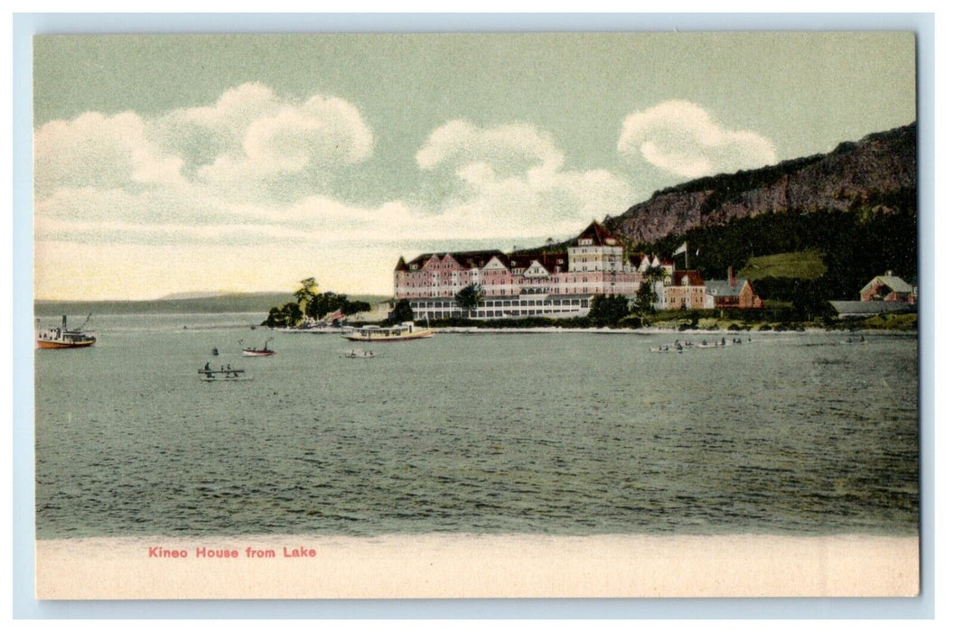 c1905 A View Of Kineo House And Boats From Lake Unposted Antique Postcard