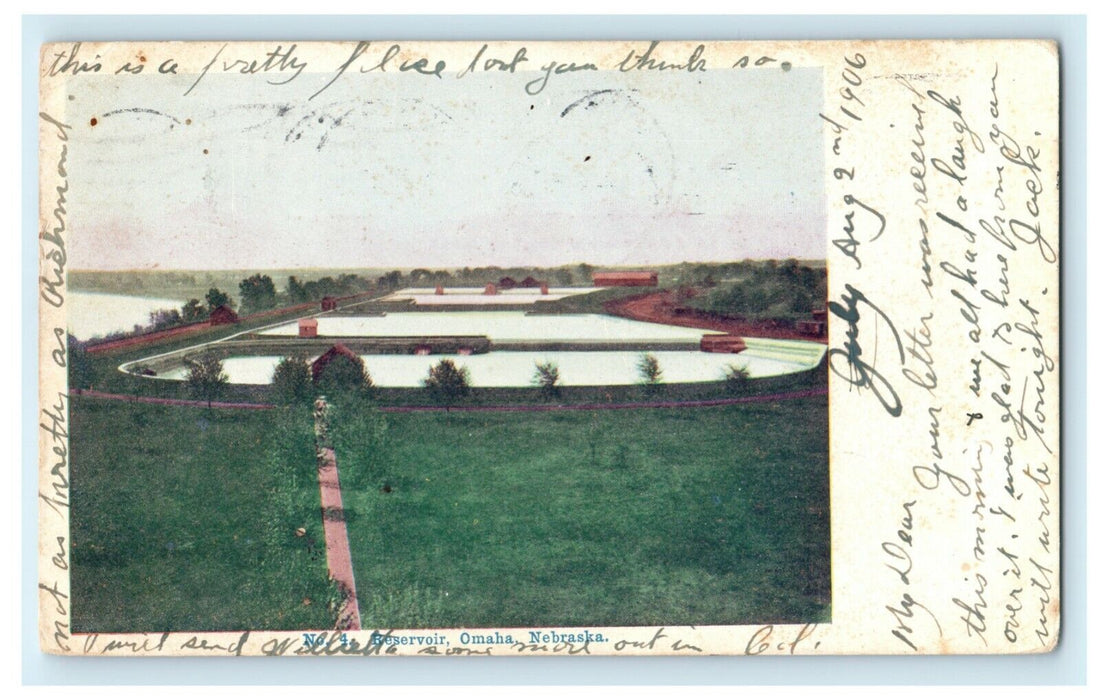 1906 Reservoir Omaha Nebraska NE Sioux City Posted Antique Postcard