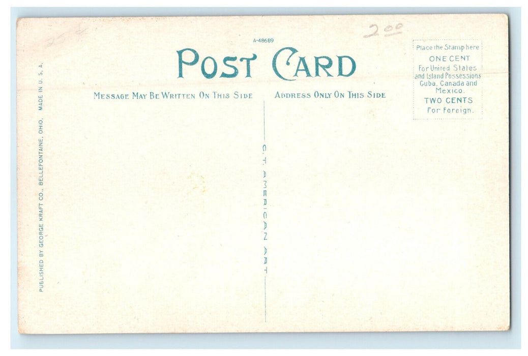 c1920s New Post Office, Bellefontaine Ohio OH Unposted Vintage Postcard