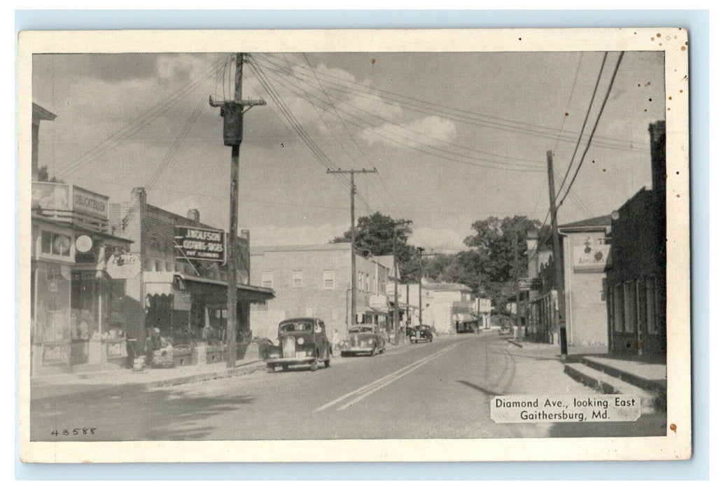 c1940's Diamond Ave. Gaithersburg Maryland MD Vintage Postcard