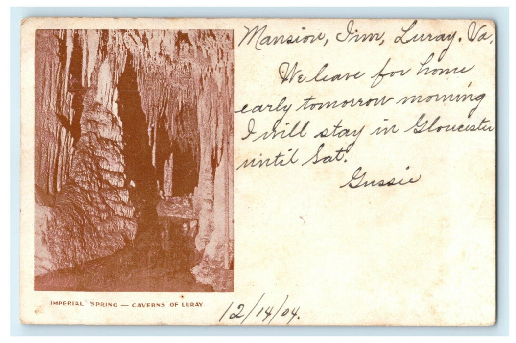 1904 Imperial Spring Caverns of Luray Virginia VA Posted Antique Postcard