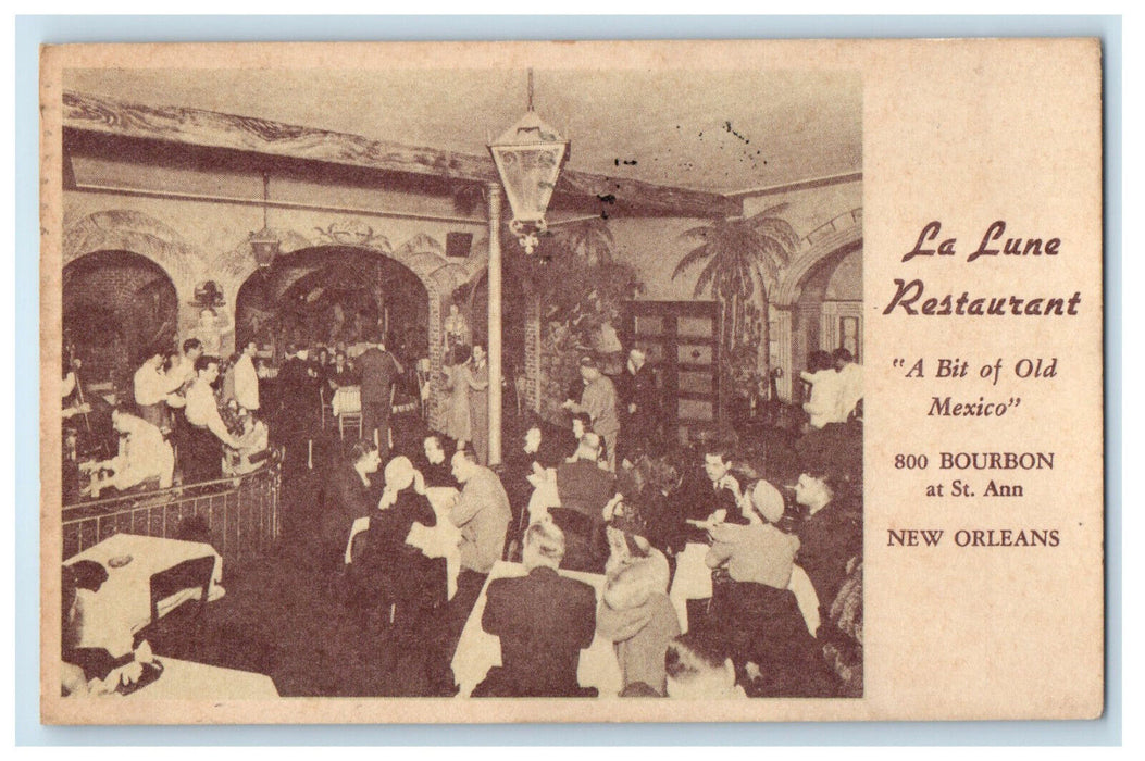 1941 La Lune Restaurant New Orleans Louisiana LA Vintage Posted Postcard