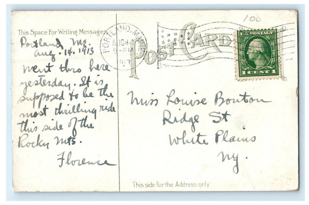 1913 Willey Brook Bridge, White Mountains New Hampshire NH Posted Postcard
