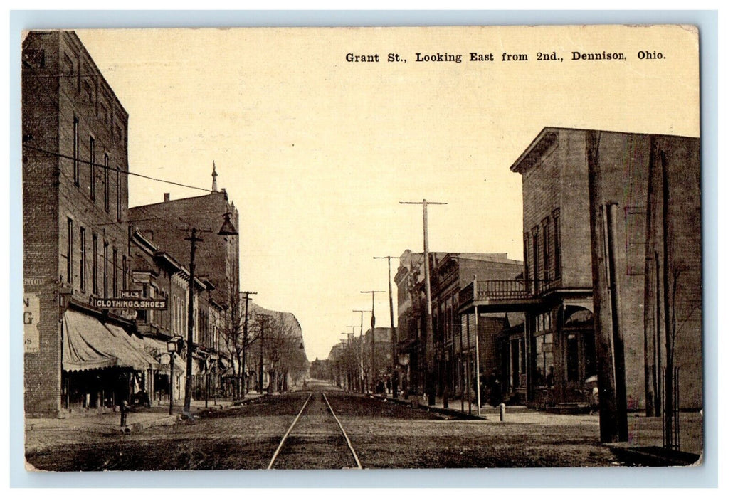 1911 Grant Street Looking East From 2nd Dennison Ohio OH Posted Antique Postcard