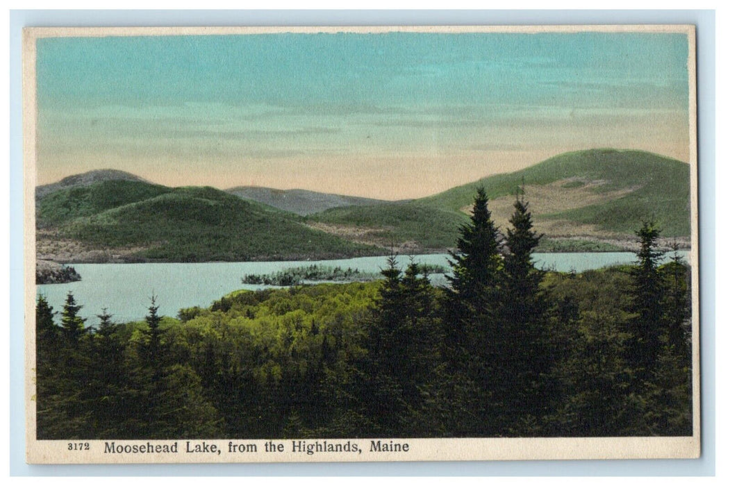 c1930's View Of Moosehead Lake From The Highlands Maine ME Vintage Postcard