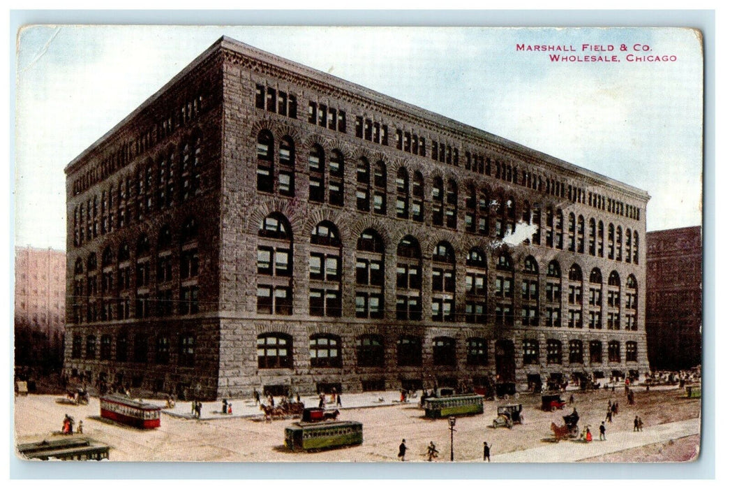 c1910 Marshall Field And Company Wholesale Trolley Chicago Illinois IL Postcard