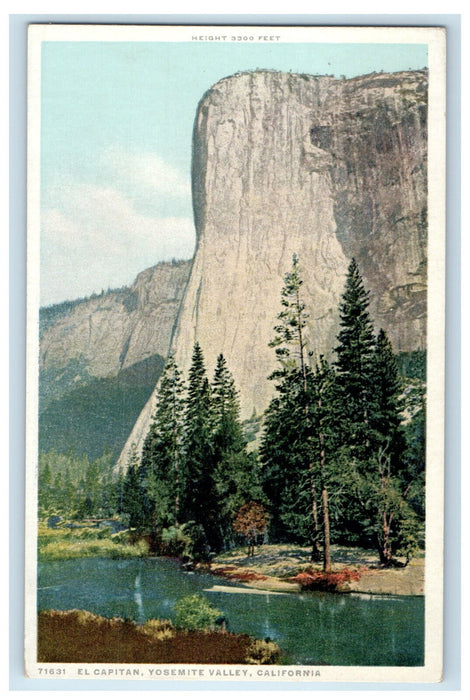 c1910 El Capitan Yosemite Valley, CA Phostint Posted Advertising Postcard