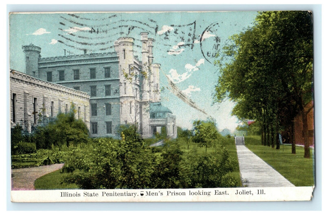 1909 Illinois State Penitentiary Men's Prison Joliet IL Posted Antique Postcard
