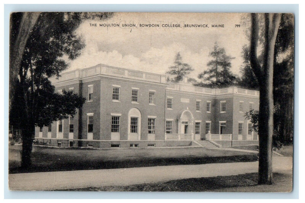 c1910's The Moulton Union Bowdoin College Brunswick Maine ME Antique Postcard