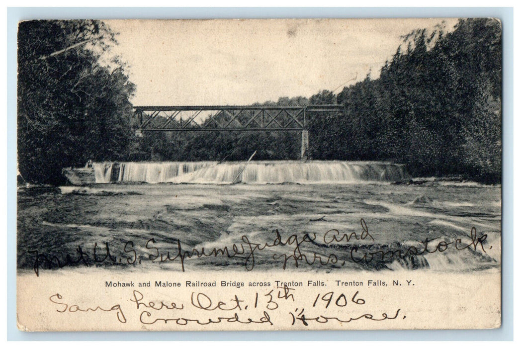 c1905 Mohawk and Malone Railroad Bridge, Trenton Falls New York NY Postcard