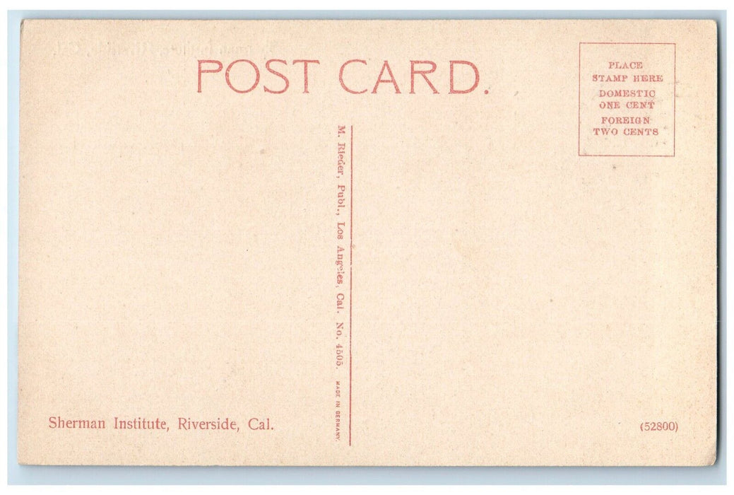 c1910's Sherman Institute Riverside California CA Unposted Antique Postcard