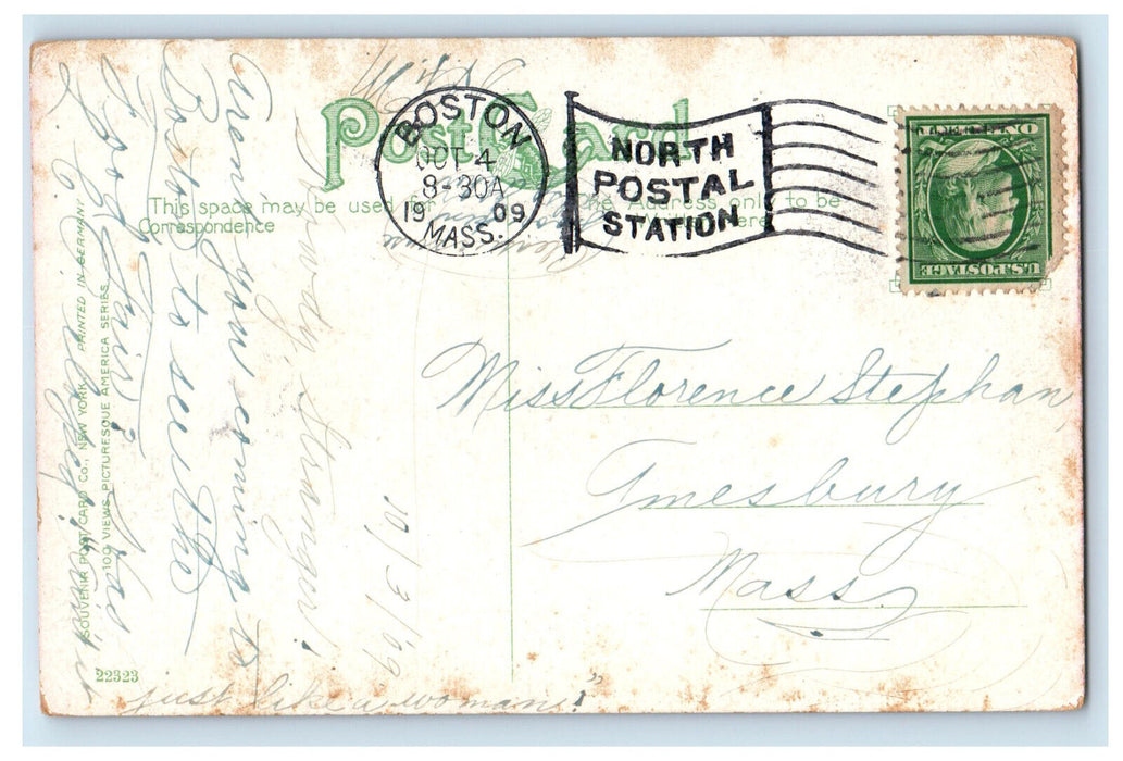 1909 Fishing in the Catskill Mountains Near Westkill NY Posted Postcard