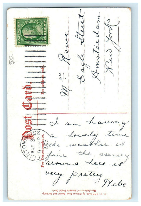 1909 B & MRR Bridge, From Dam Clinton Massachusetts MA Posted Postcard