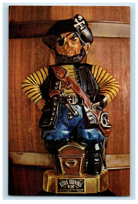 c1950s Legend of Swashbuckling Pirate Ezra Brooks Vintage Unposted Postcard