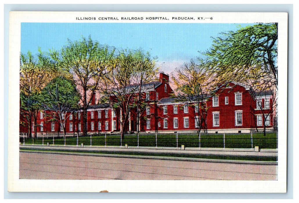 c1930s Illinois Central Railroad Hospital Paducah Kentucky KY Vintage Postcard