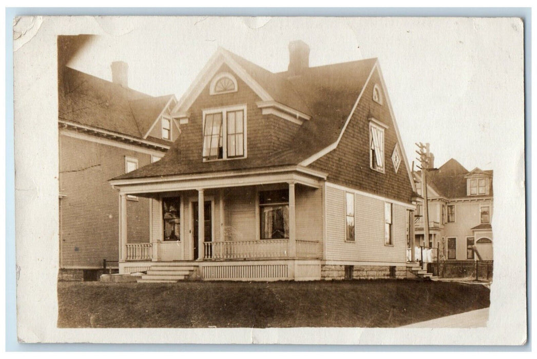 1907 Residential Home View Minneapolis Minnesota MN RPPC Photo Postcard