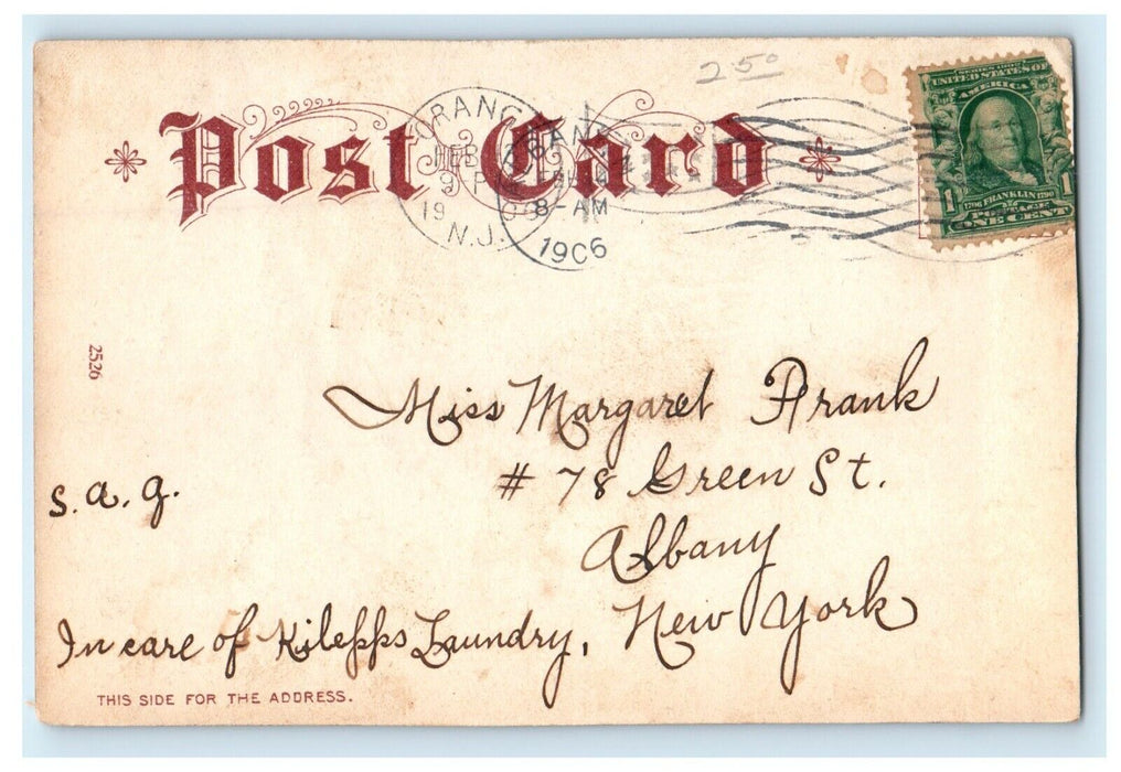 1906 St. John's Church And School Orange New Jersey NJ Antique Postcard