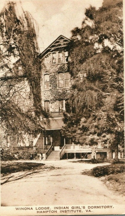 c1920 Winona Lodge Indian Girl's Dormitory Hampton Institute Virginia Postcard