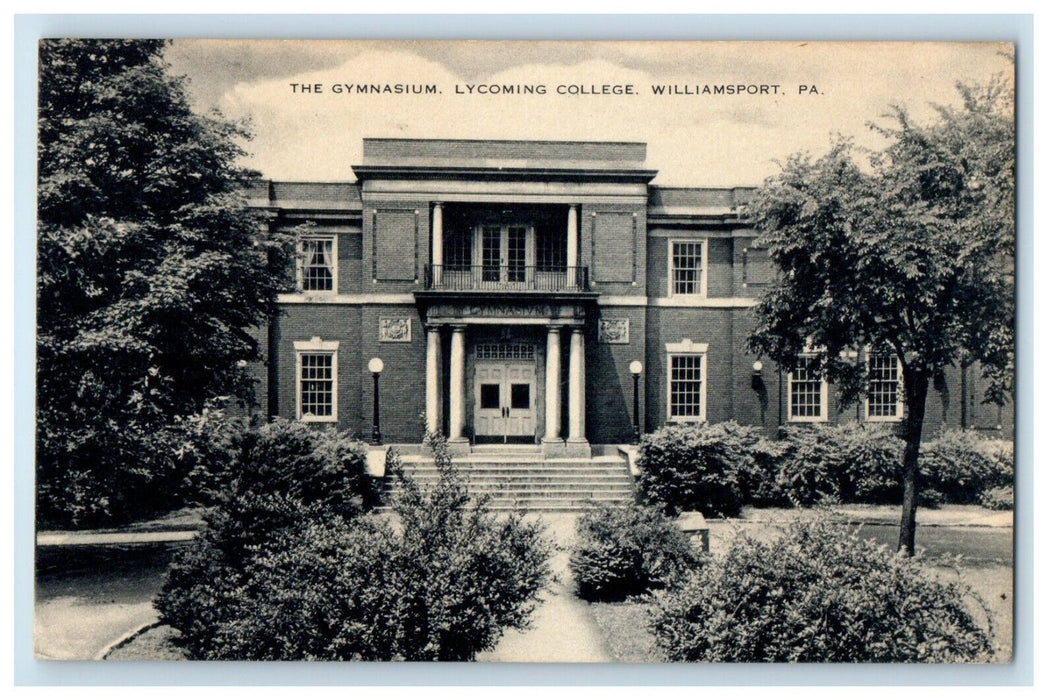 c1940s The Gymnasium Lycoming College Williamsport Pennsylvania PA Postcard