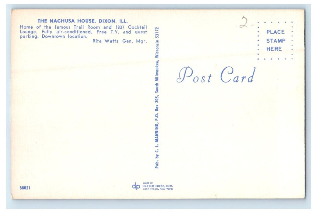 c1950's The Nachusa House Dixon Illinois IL, Multiview Vintage Postcard