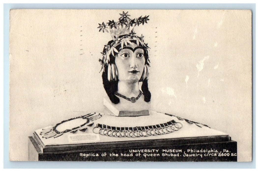 1952 University Museum Philadelphia Pennsylvania PA, Queen Shubad Head Postcard