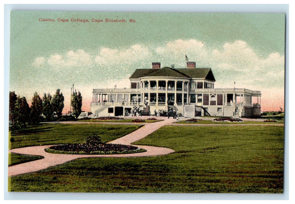 c1910's A View Of Casino Cape Cottage Cape Elizabeth Maine ME Antique Postcard