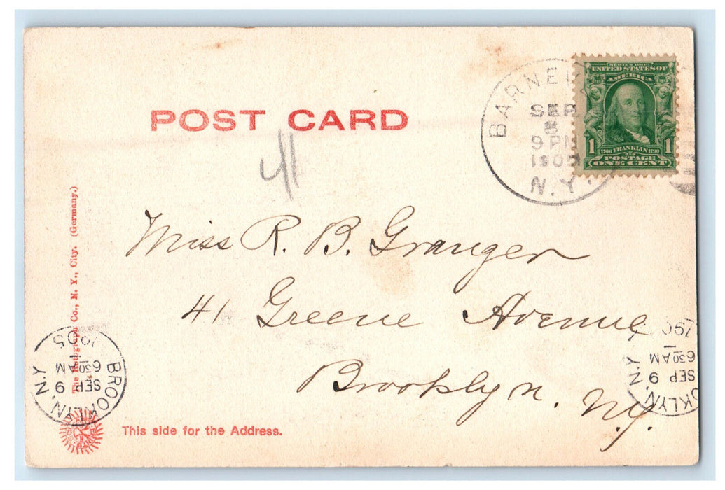 1905 Mill Dam Fall and Railroad Bridge, Trenton Falls NY Barneveld NY Postcard
