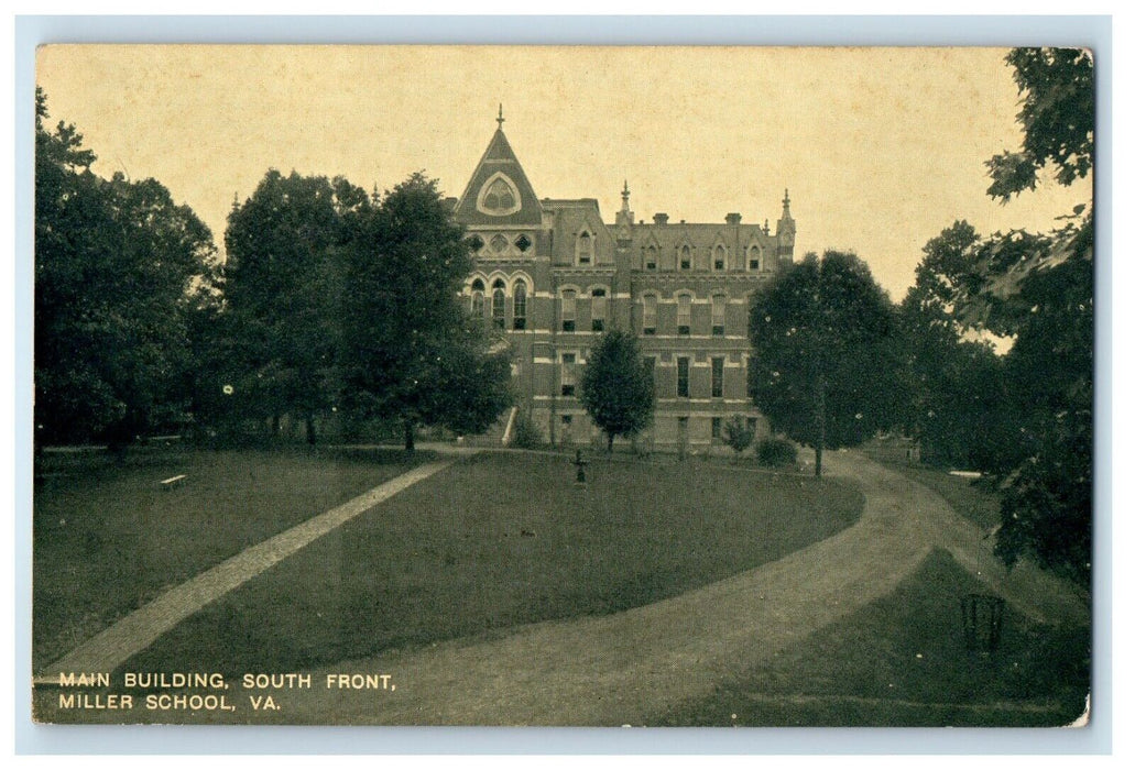 c1910 Main Building South Front Miller School Virginia Charlottesville Postcard