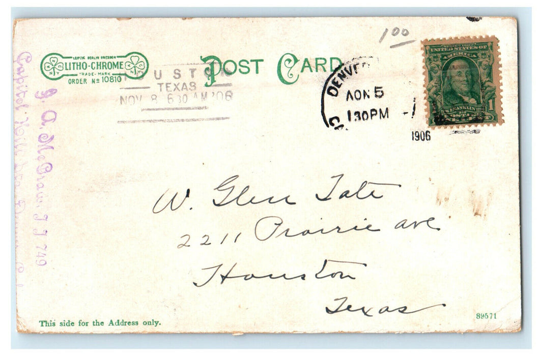 1906 Pikes Peak on Cog Road, Train Scene Shady Springs Colorado CO Postcard