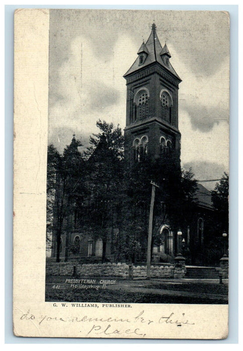 1908 Presbyterian Church Hollidaysburg Pennsylvania PA Posted Antique Postcard