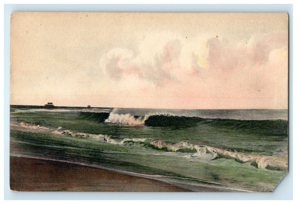 c1910s A Surf Scene Nuntucket Massachusetts MA Antique Posted Postcard