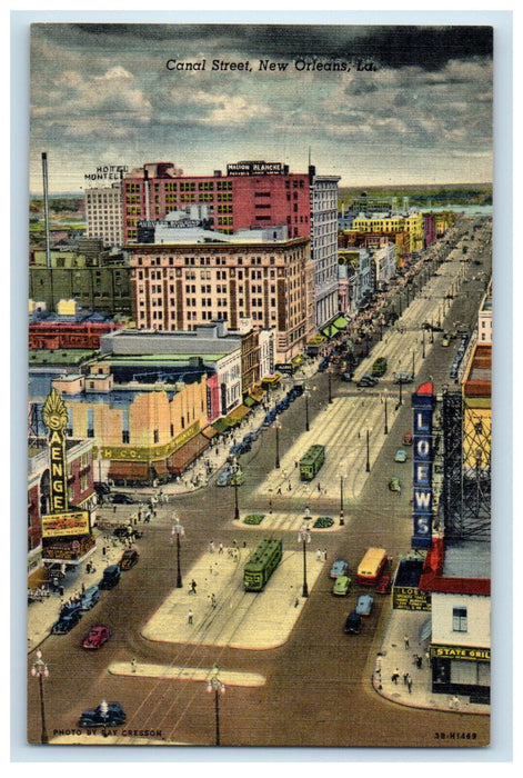 c1940s Canal Street, Modern New Orleans Louisiana LA Vintage Postcard
