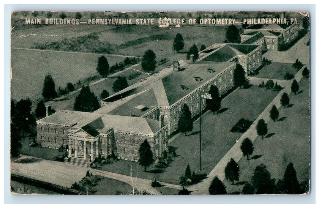 1937 Pennsylvania State College of Optometry Philadelphia PA Postcard