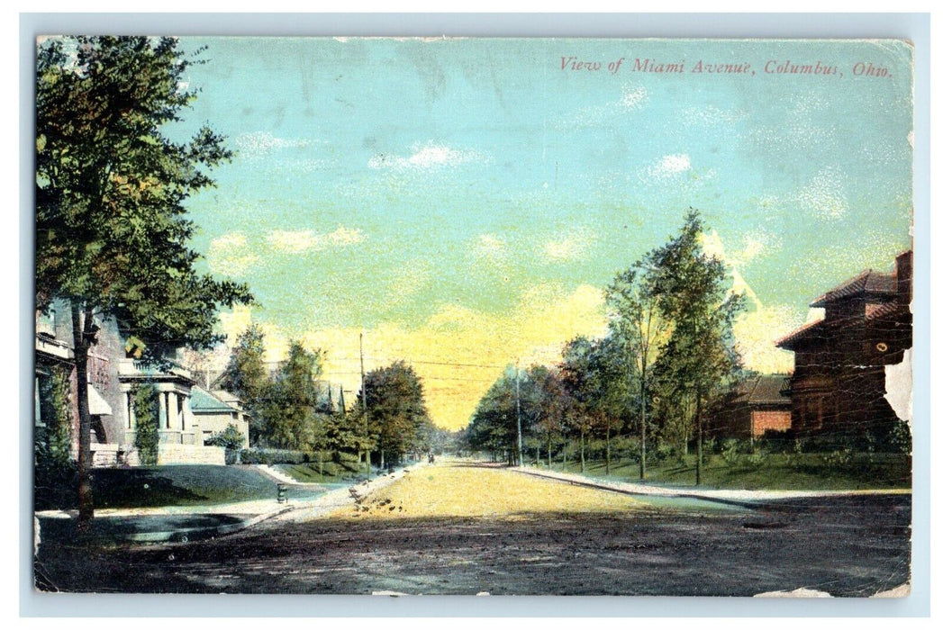 1915 View Of Miami Avenue Street View Columbus Ohio OH Posted Antique Postcard