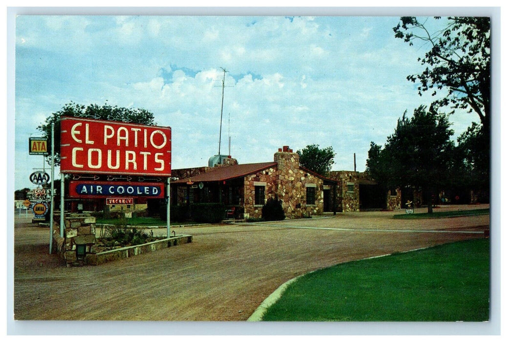 1961 El Patio Courts, Sierra Blanca Texas TX Unposted Plastichrome Postcard