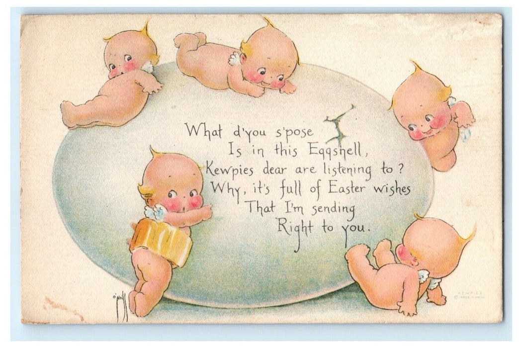 1923 Easter Egg Kewpie Oneill Posted Antique Postcard