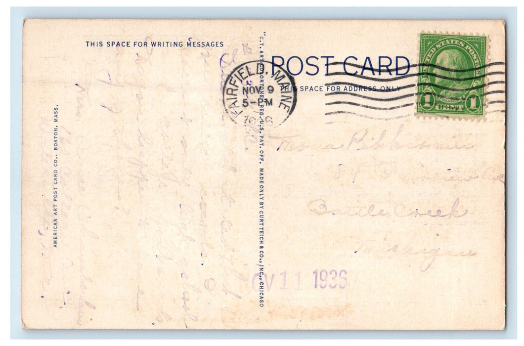 1936 Mooselookmeguntic Rangeley Region of Maine ME Vintage Posted Postcard