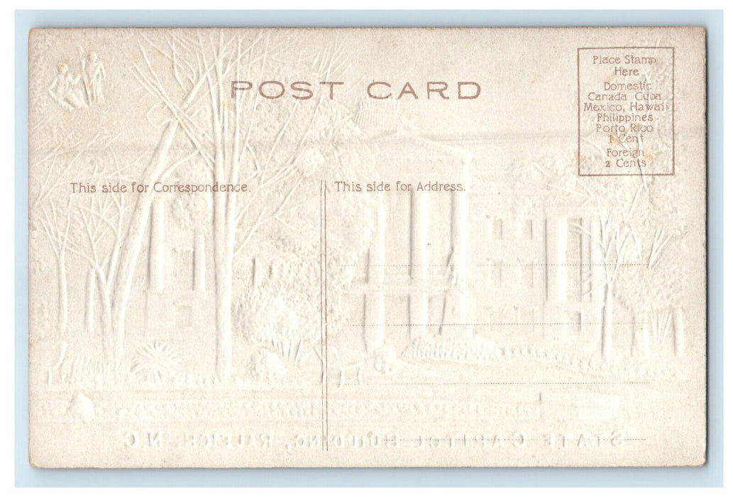 c1910's State Capitol Building Raleigh North Carolina NC Embossed Postcard