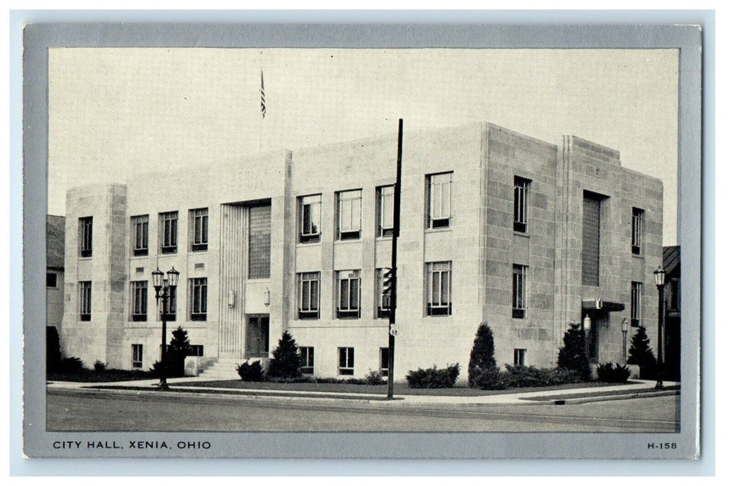 c1930's City Hall Building Street View Xenia Ohio OH Unposted Vintage Postcard