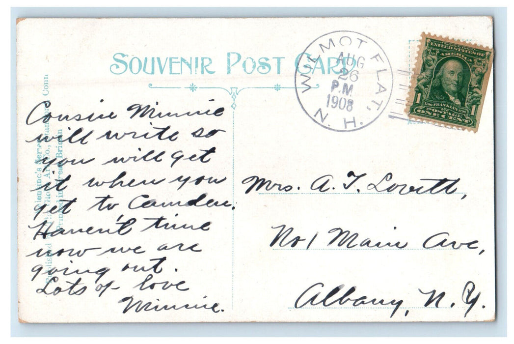 1908 Camp Ground Willows Wilmot Flat New Hampshire NH Antique Postcard