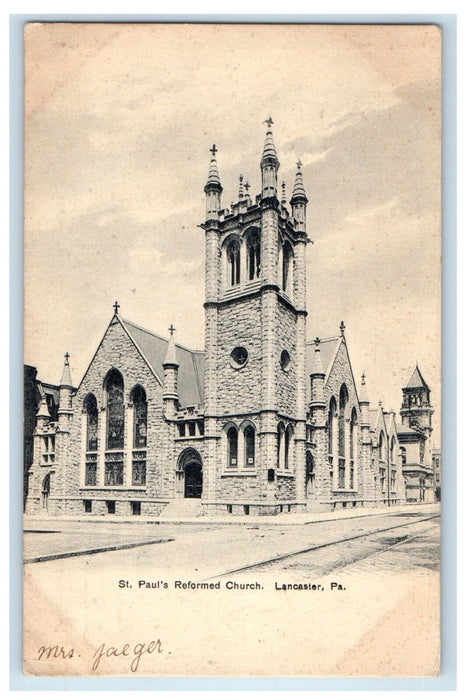 1909 St. Paul's Reformed Church Lancaster Pennsylvania PA Antique Postcard