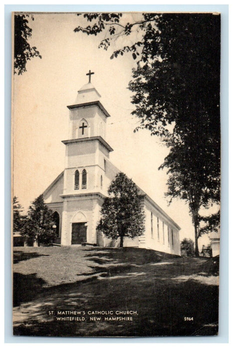 c1940's St. Matthew's Catholic Church Whitefield New Hampshire NH Postcard