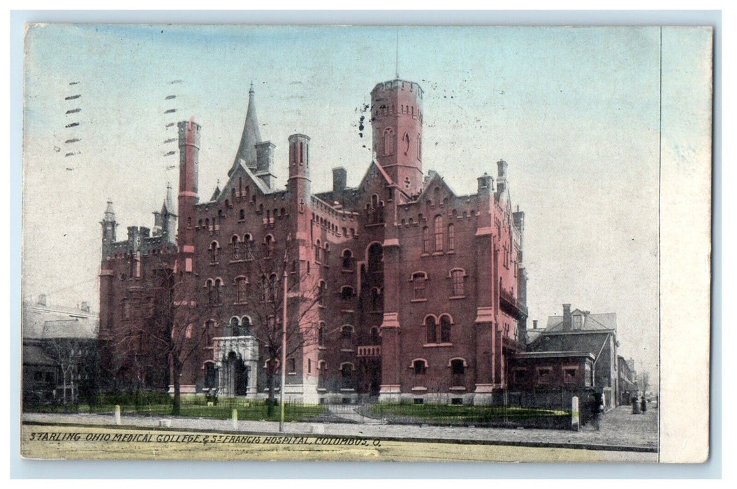 1912 Starling Ohio Medical College Francis Hospital Columbus Ohio OH Postcard