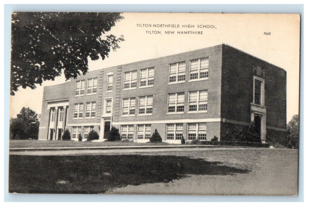 c1940's Tilton Northfield High School Building Tilton New Hampshire NH Postcard