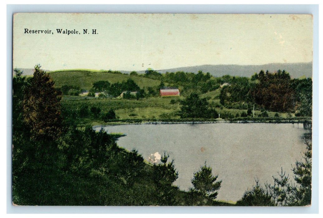 c1910 Reservoir, Walpole New Hampshire NH Antique Unposted Postcard