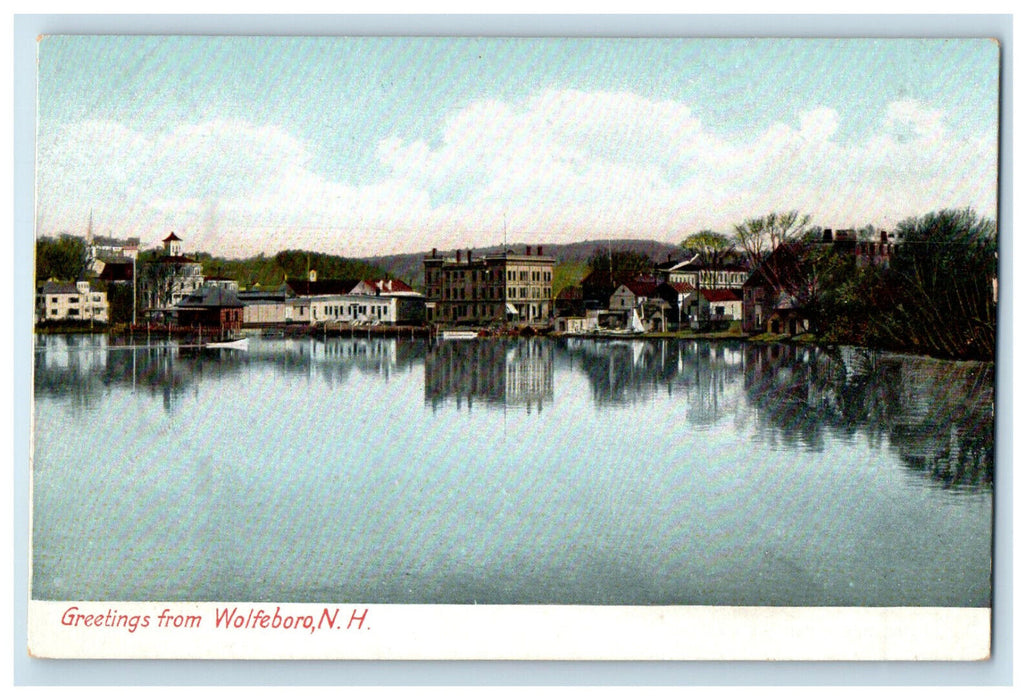 c1905 Greetings from Wolfeboro, New Hampshire NH Unposted Antique Postcard