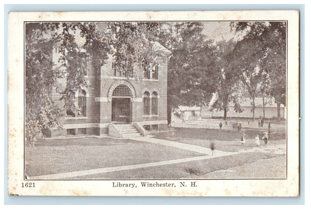 c1910 Library Winchester New Hampshire NH Unposted Antique Postcard