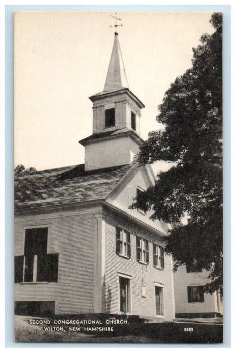 c1930's Second Congregational Church Wilton New Hampshire NH Vintage Postcard