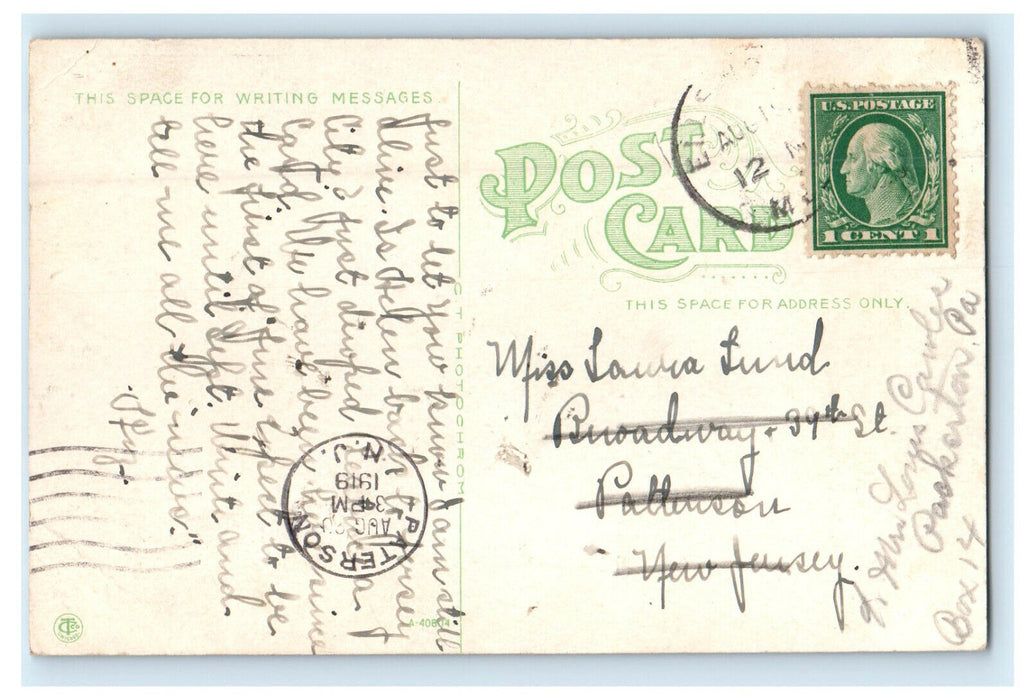 1919 View of Public Library, Ellsworth Maine ME Antique Posted Postcard